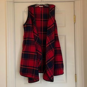 Long plaid vest